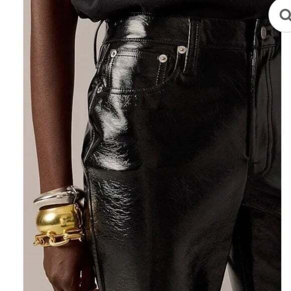 J. Crew Collection Demi Boot Pants High Rise Faux Leather Crop size 28 NEW - Picture 8 of 10